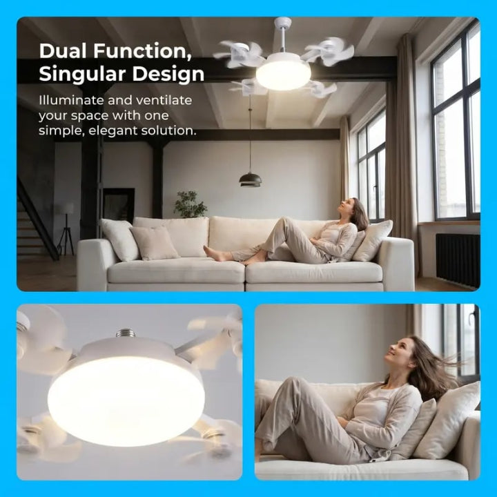 ⏰Limited Time Summer Sale 🔥-2026 Upgraded E27 Screw-In Ceiling Fan with LED Light | No Wiring Required