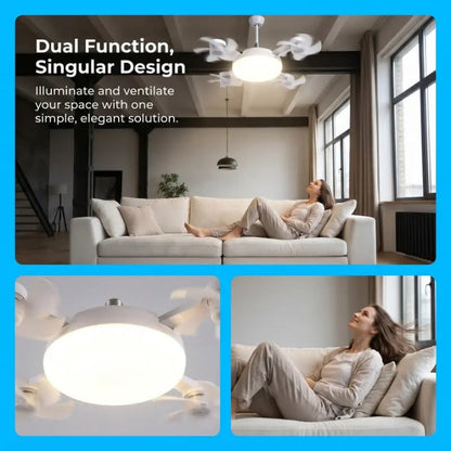 ⏰Limited Time Summer Sale 🔥-2026 Upgraded E27 Screw-In Ceiling Fan with LED Light | No Wiring Required