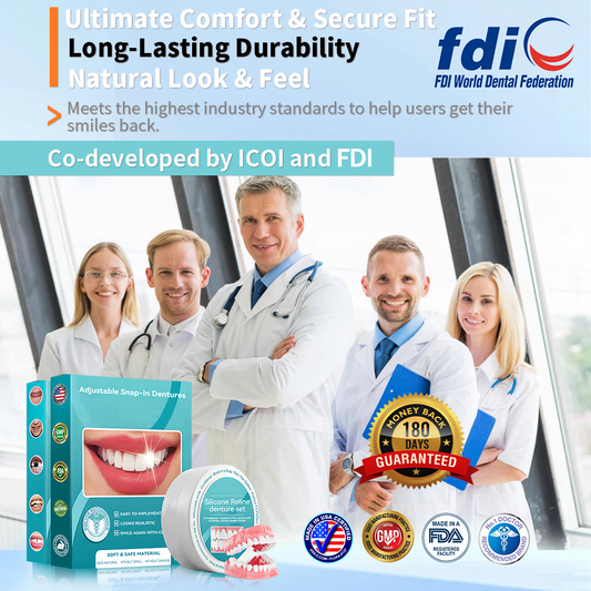 🦷 طقم أسنان سيليكوني قابل لإعادة التبطين (⏰خصم ٧٠٪ لفترة محدودة - آخر ٣٠ دقيقة ⏰) 