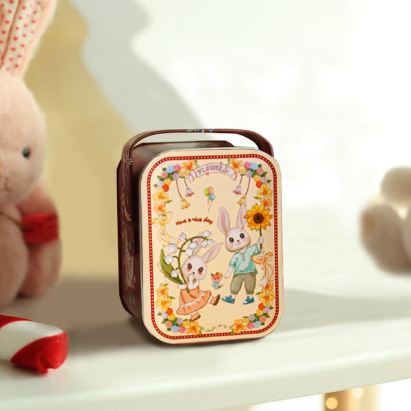 🐰Easter Cute Bunny Plush Keychain - Iron Box Gift🎁Easter Sweet Surprise