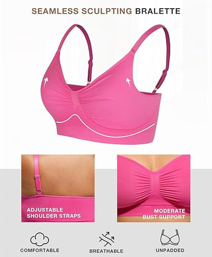 🏆Flash Sale💥Women's Full Coverage Non-Padded Wireless Sculpt Bra