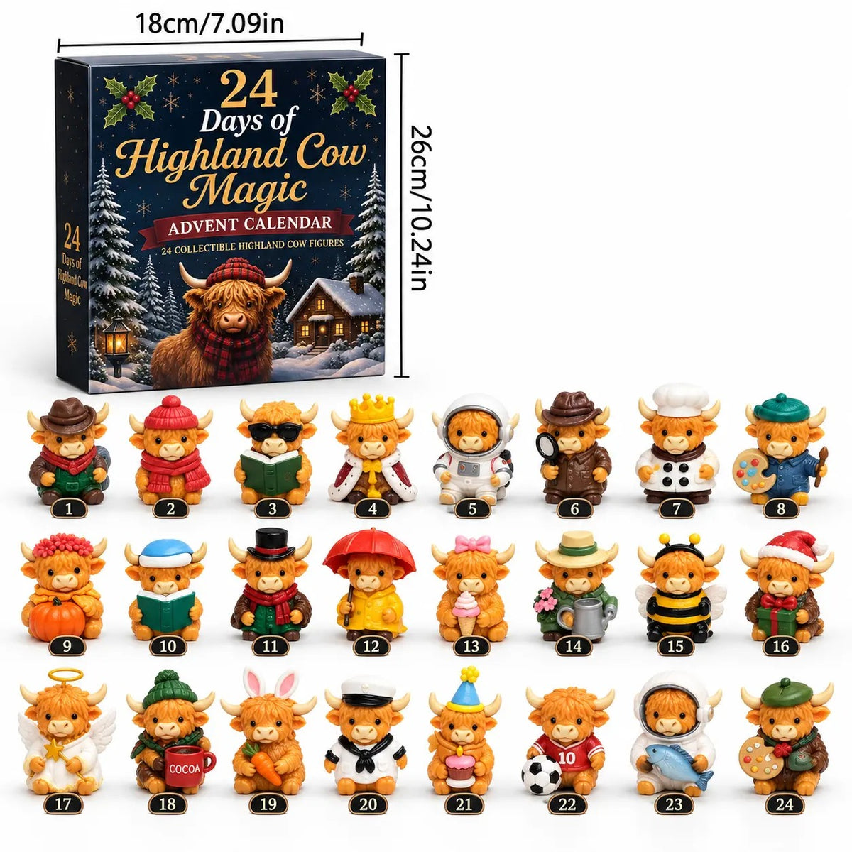 24-Day Highland Cow Advent Calendar