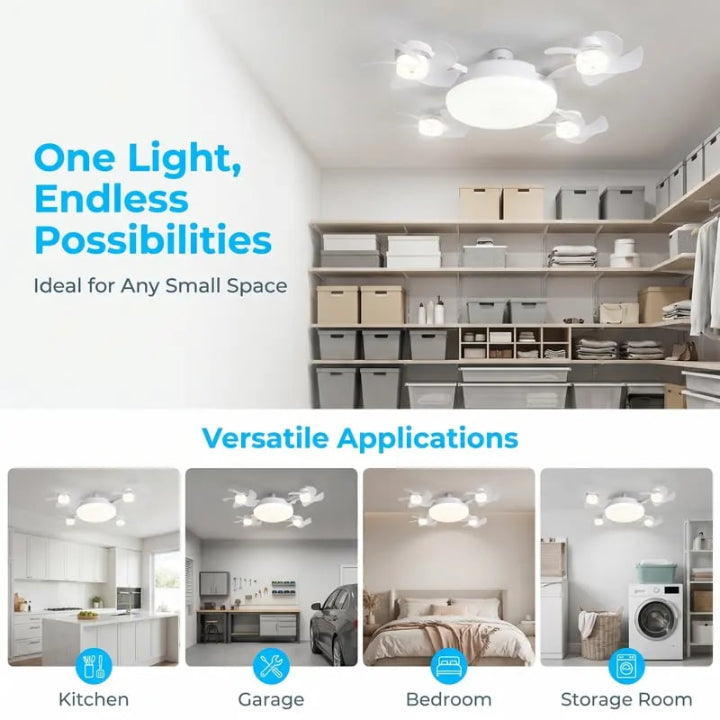 ⏰Limited Time Summer Sale 🔥-2026 Upgraded E27 Screw-In Ceiling Fan with LED Light | No Wiring Required