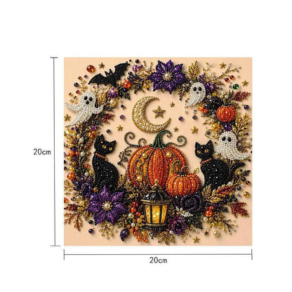 Halloween Pearl Art DIY Kit – Turn Tiny Pearls into Spooky-Cute Magic (Size:7.87in*7.87in)