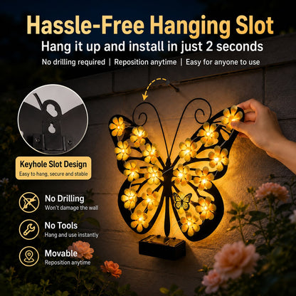 🔥2026 Hot Sales 50% OFF🔥Solar Lights Outdoor Metal Butterfly Wall Decor