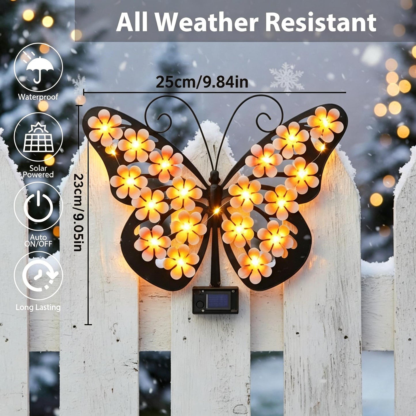 🔥2026 Hot Sales 50% OFF🔥Solar Lights Outdoor Metal Butterfly Wall Decor