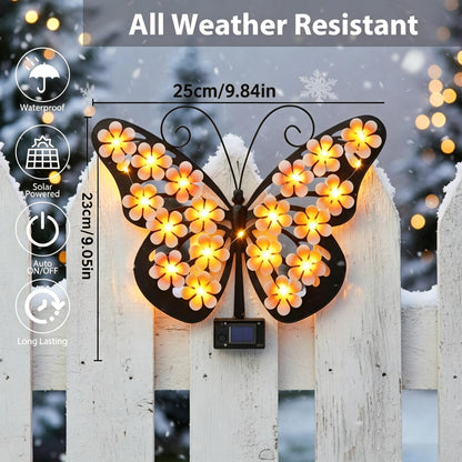 🔥2026 Hot Sales 50% OFF🔥Solar Lights Outdoor Metal Butterfly Wall Decor