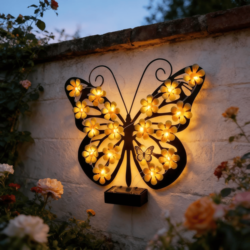 🔥2026 Hot Sales 50% OFF🔥Solar Lights Outdoor Metal Butterfly Wall Decor