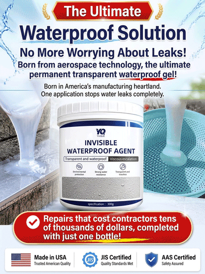 🚀 This aerospace-grade waterproofing agent uses a 99% high-concentrate formula. ⏱️ It penetrates deep into cracks and forms a protective film within minutes, ✨ dries completely invisibly, and 🏠 effortlessly stops water seepage on roofs and walls.