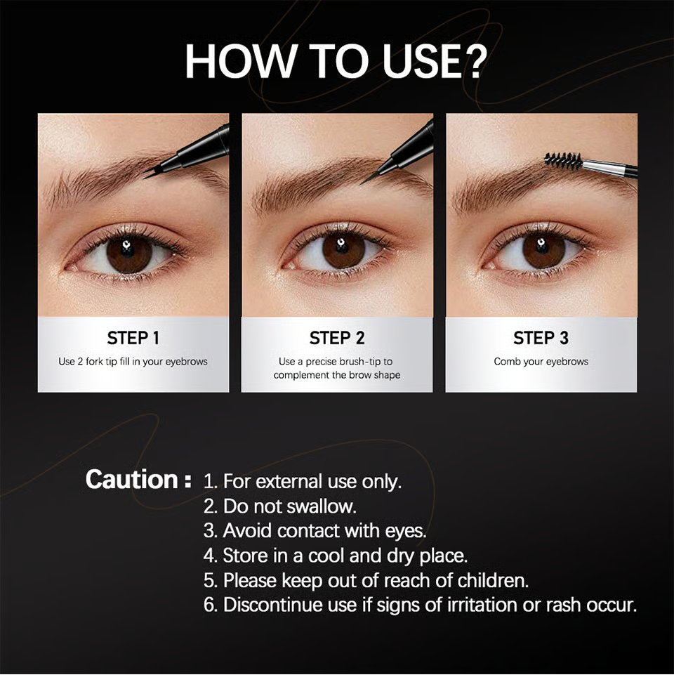 🔥Discount (Today Only)🔥 Achieve Perfect Brows Instantly✨2-in-1 Dual-Ended Eyebrow Pen