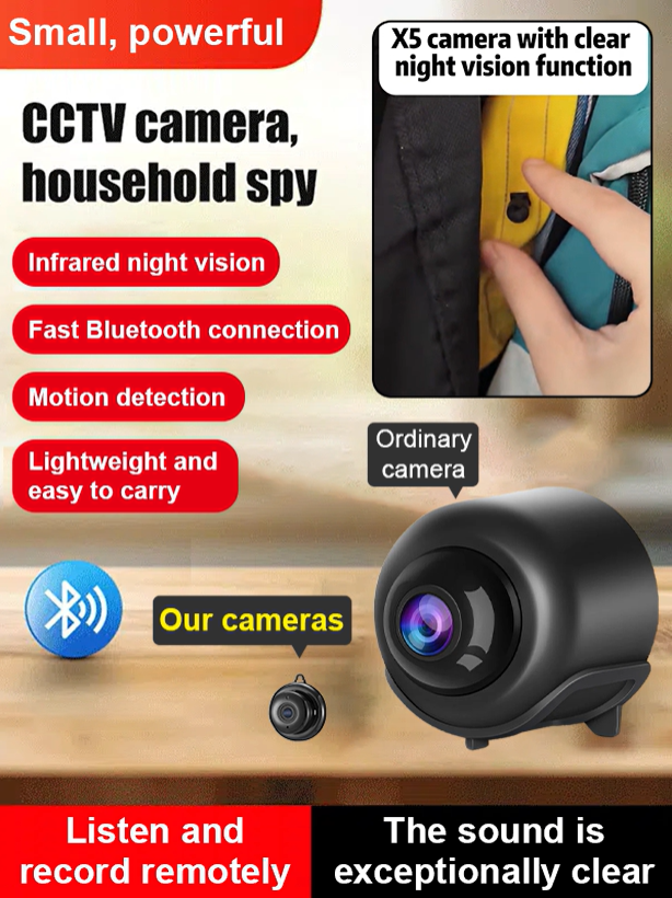 🔥【No wiring, no network】🌟super discreet camera & 💯Tiny and installs in 1 second