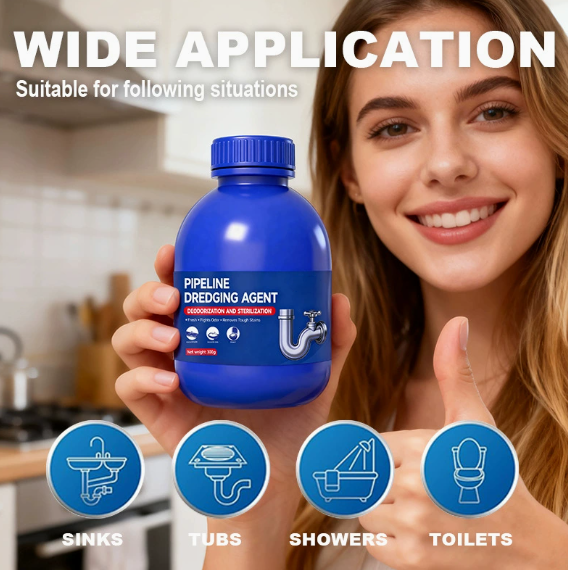【🫧Antibacterial Deodorizing Drain Cleaner】🍃 Unclogs, disinfects, deodorizes - 🛡️ Non-toxic and odorless - ⏱️ Fast and effective - ✨ Non-corrosive to pipes