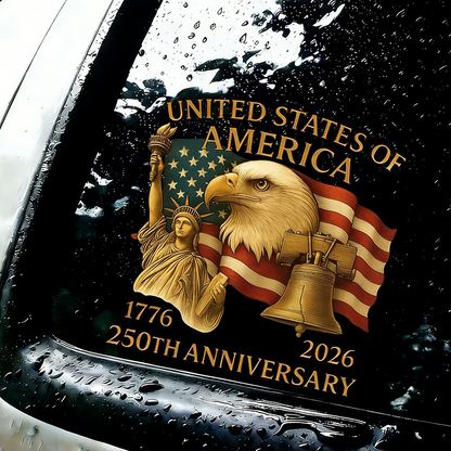 🎇250th Anniversary God Bless America Car Window Decal 1776-2026