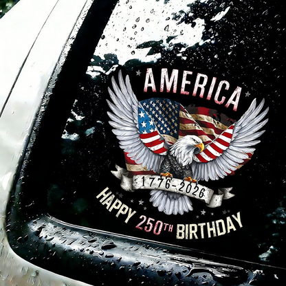 🎇250th Anniversary God Bless America Car Window Decal 1776-2026