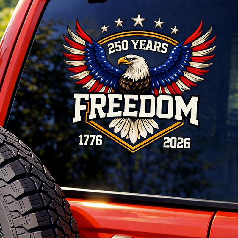 🎇250th Anniversary God Bless America Car Window Decal 1776-2026