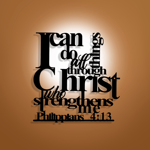 Christianartworkshop Philippians 4:13 I Can Do All Things Metal Wall Decor: Christ’s Strength for Your Walls
