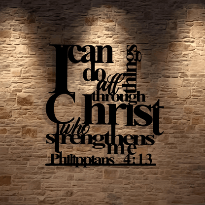 Christianartworkshop Philippians 4:13 I Can Do All Things Metal Wall Decor: Christ’s Strength for Your Walls