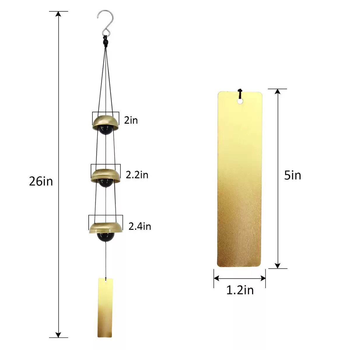 🎁 Special Offers🔔Tube Brass Wind Chimes, Harmonious Quintet Wind Bell for Patio & Garden(35-inch)