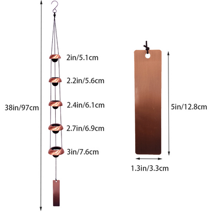 🎁 Special Offers🔔Tube Brass Wind Chimes, Harmonious Quintet Wind Bell for Patio & Garden(35-inch)