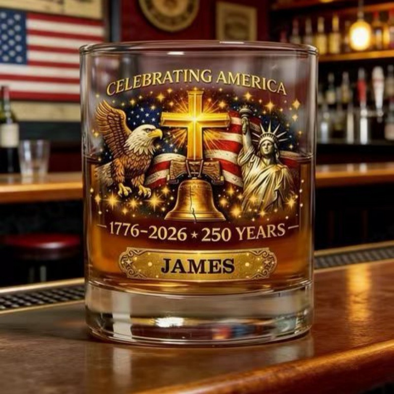 🎆 Raise a Toast to 250 Years! America’s Anniversary Whiskey Glass
