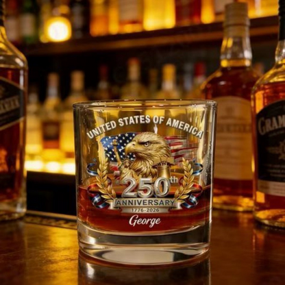 🎆 Raise a Toast to 250 Years! America’s Anniversary Whiskey Glass