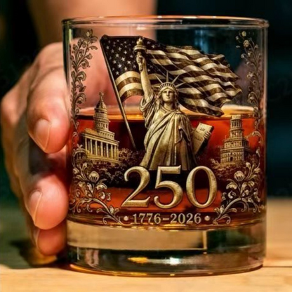 🎆 Raise a Toast to 250 Years! America’s Anniversary Whiskey Glass