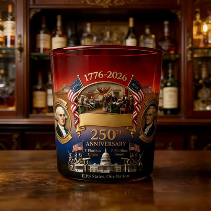 🎆 Raise a Toast to 250 Years! America’s Anniversary Whiskey Glass