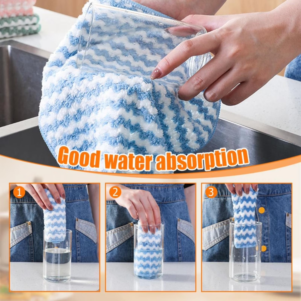 Absorbent microfiber kitchen cleaning cloth