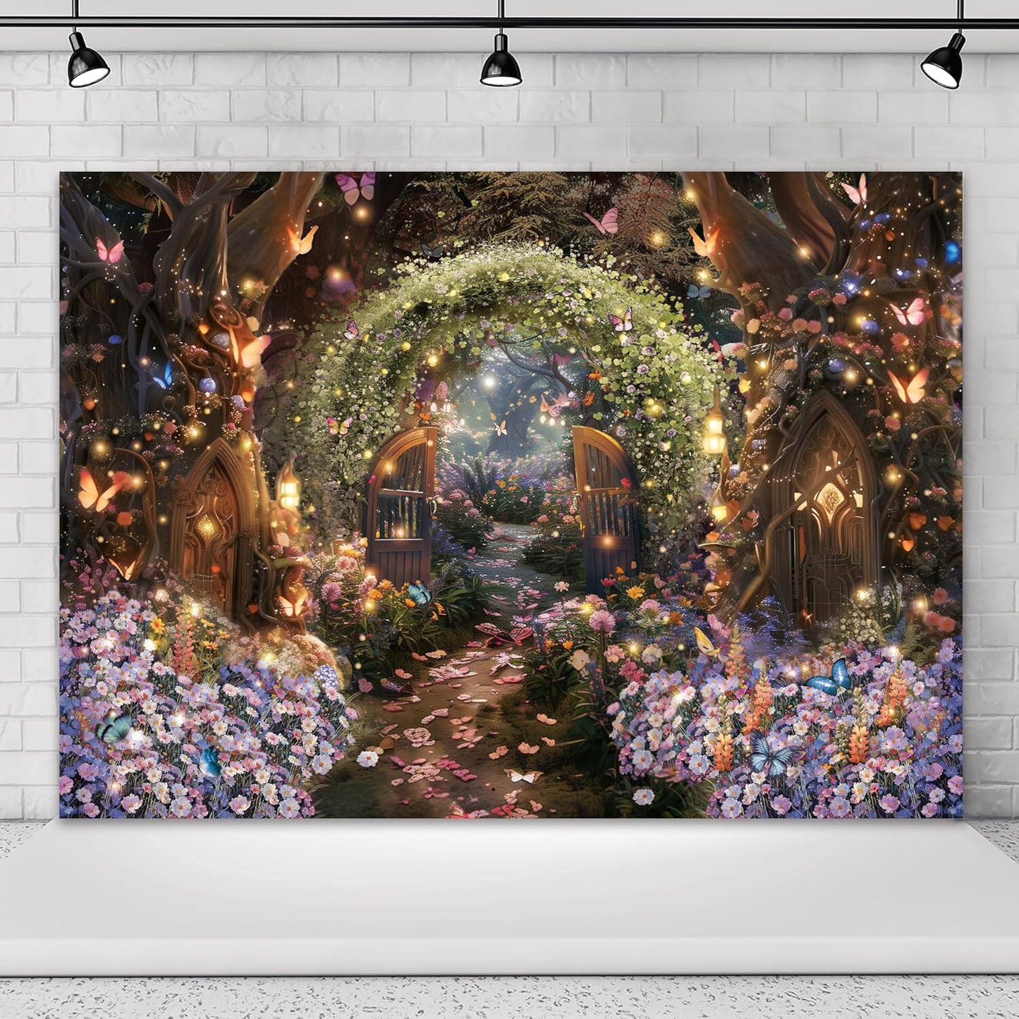 🌟🌳 Dreamy Enchanted Forest Butterfly Floral Backdrop | Perfect Outdoor Birthday Decor