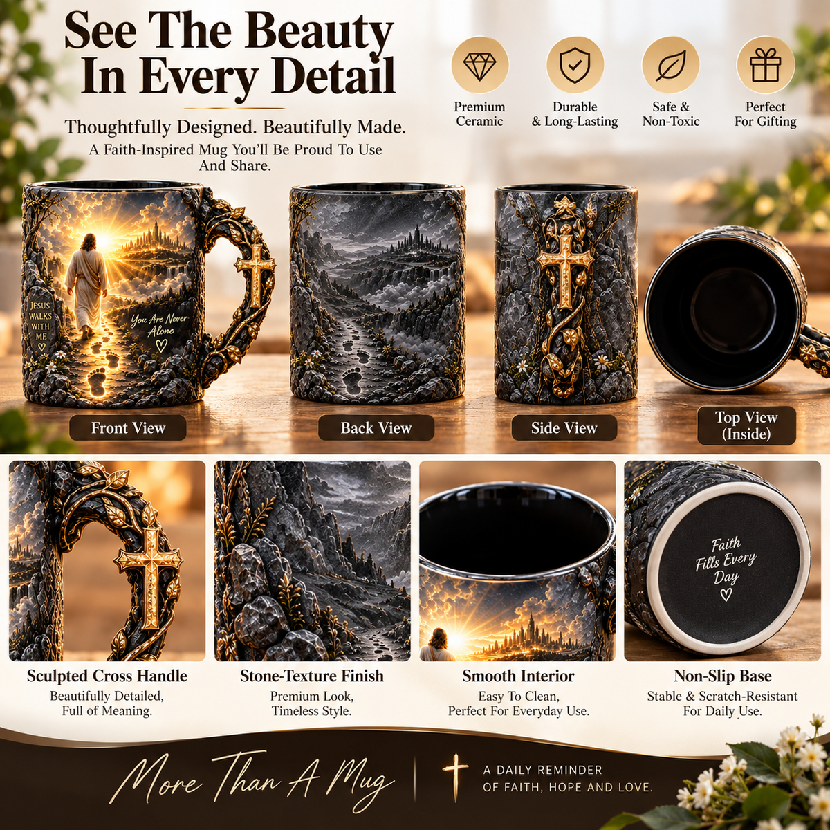 🔥Last Day 50% OFF🔥 Heat-Reveal Faith Mug | You Are Never Alone