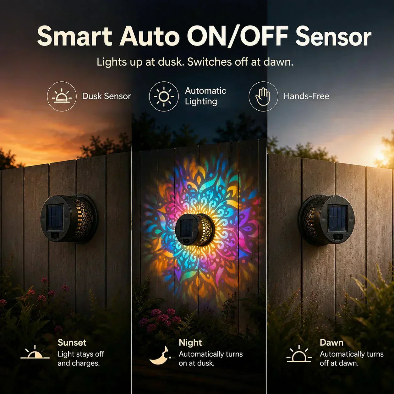 ⏳Half Price! Solar Mandala Projection Lamp, Wall & Yard Dual Use IP65 Waterproof