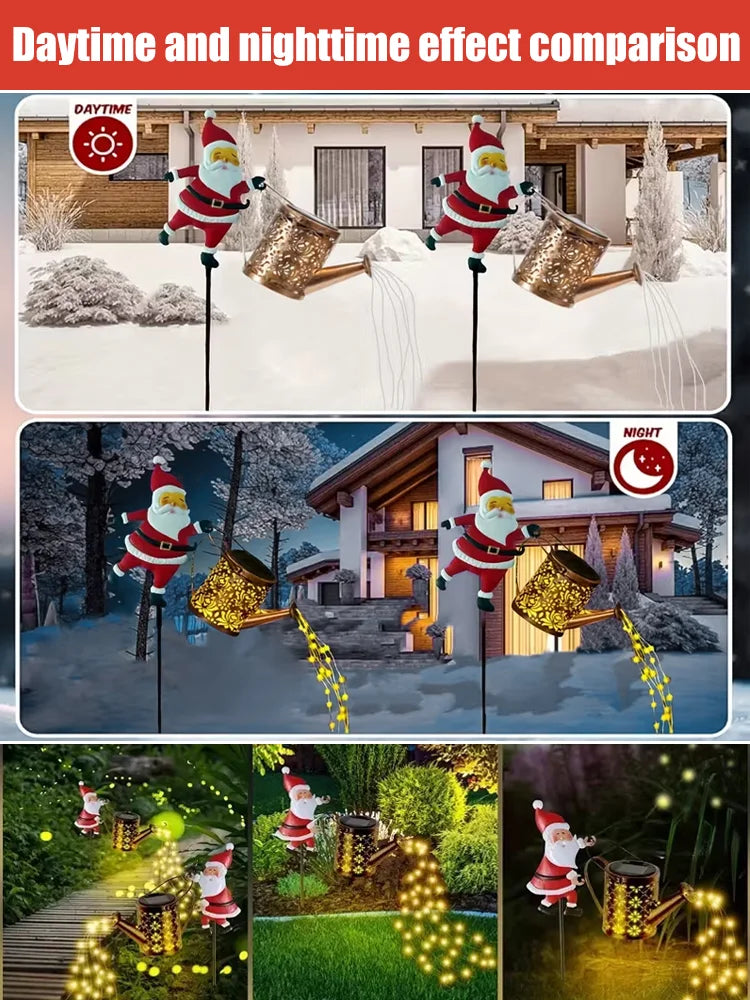 🔥Special Christmas Offer!🎄New Santa Claus Lantern Solar-Powered Light-Up Hollowed-Out Water Bottle