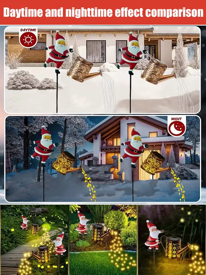 🔥Special Christmas Offer!🎄New Santa Claus Lantern Solar-Powered Light-Up Hollowed-Out Water Bottle