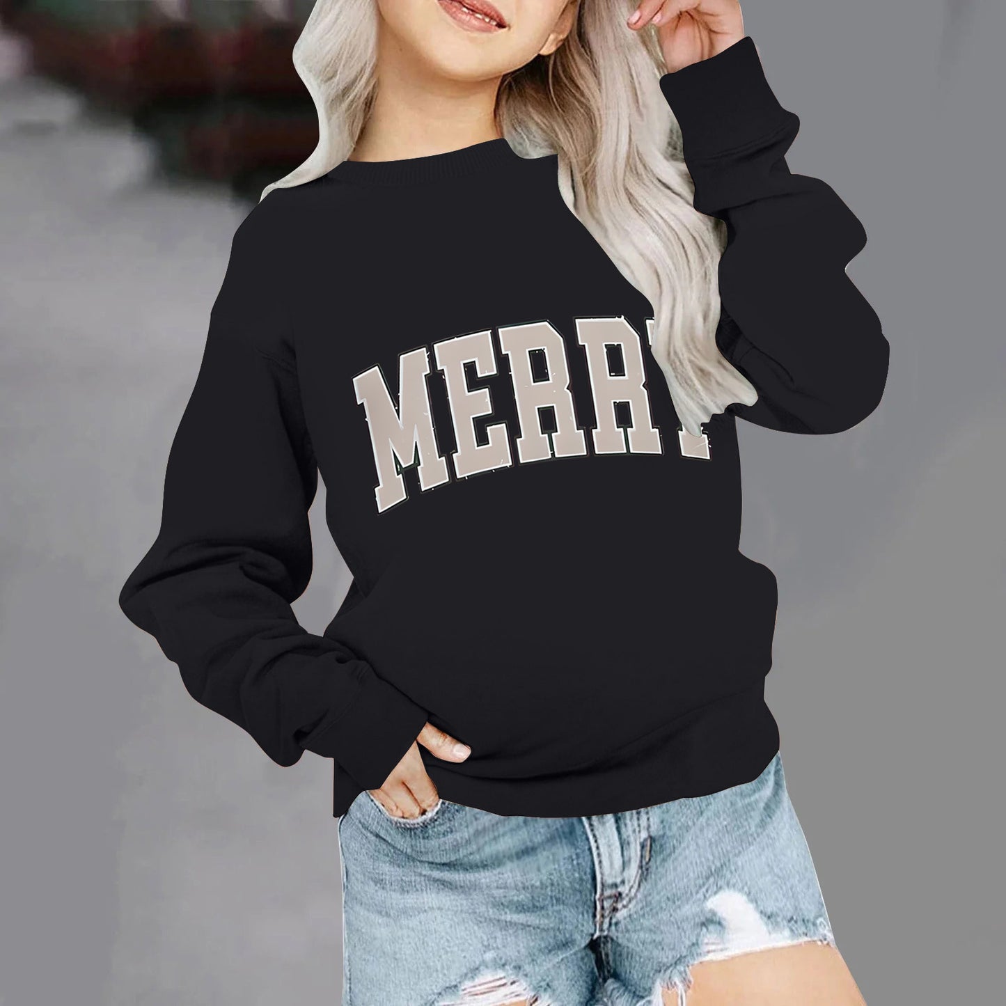 Retro Merry Sweatshirt, Merry Christmas Sweatshirt