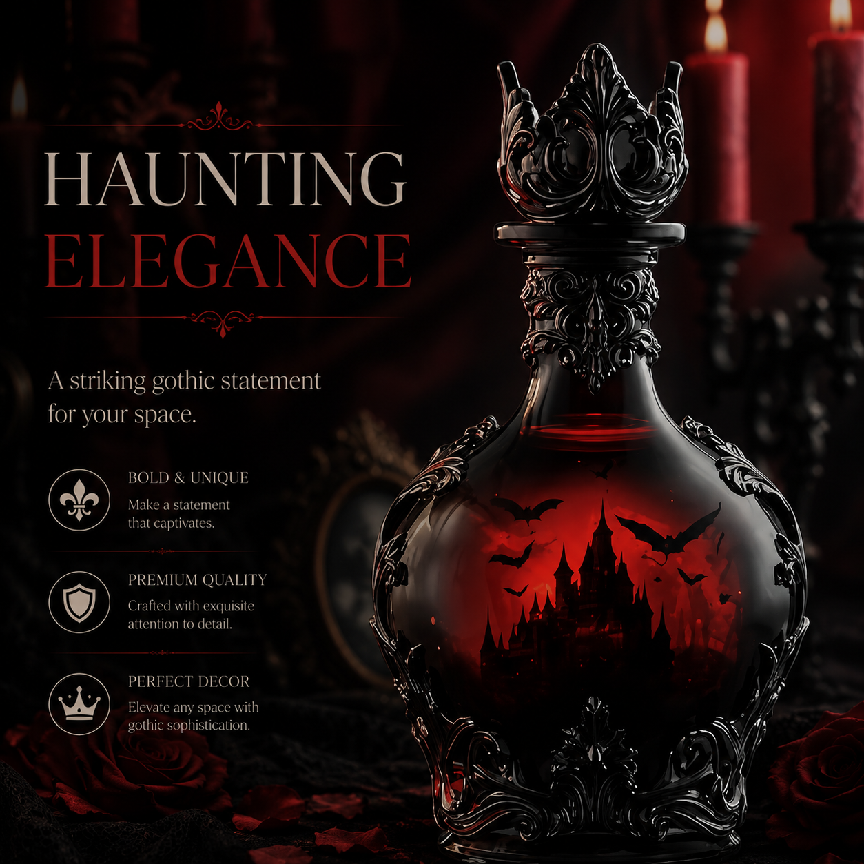 🧛 Gothic Vampire Elixir Whiskey Decanter | Magic Potion Style Liquor Bottle 🍷