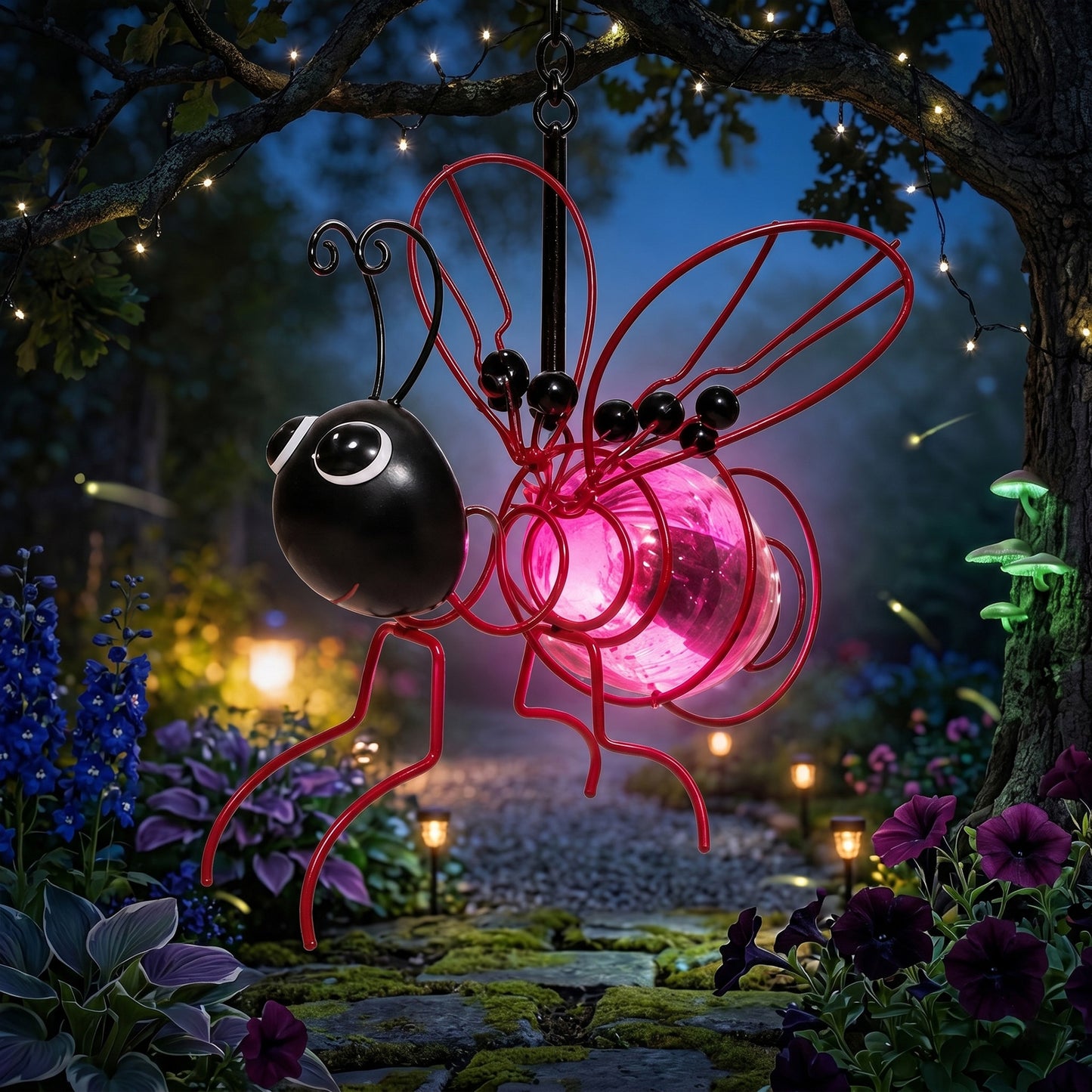 🐝Outdoor Hanging Solar Bee Light - Perfect Gift For Plant Lovers Moms Or Literally Anyone Who Smiles❤️