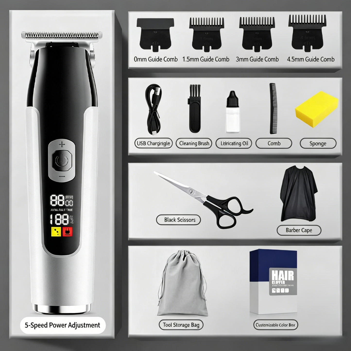 🔥Limited-Time Sale-50% OFF | Household Digital Display Professional Electric Hair Clipper Set