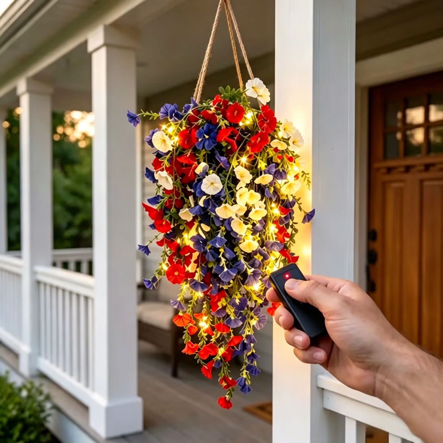 ⚡ Over 50,000 Sold!🎉 Pre-Lit Patriotic Artificial Flower Set - Honor America's 250th Anniversary