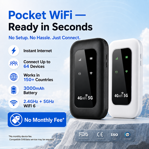 📶 All-Network Pocket WiFi – Ready in Seconds No Setup! No Hassle! Just Connect!🔥[Power on and use, free for life]