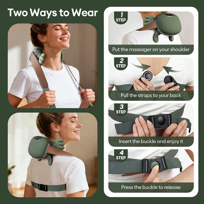 Wireless Hand-shaped  Massager with Heat Therapy