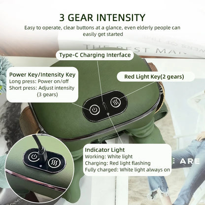 Wireless Hand-shaped  Massager with Heat Therapy