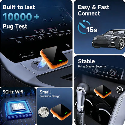 🔥HOT SALE - 2026 Mini Cube Pro 3.0 Wireless CarPlay Adapter: Wireless Auto-Connect for iPhone & Android