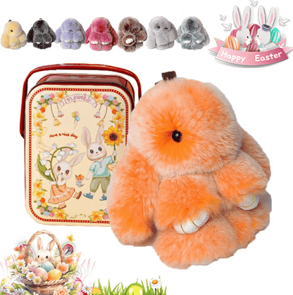 🐰Easter Cute Bunny Plush Keychain - Iron Box Gift🎁Easter Sweet Surprise