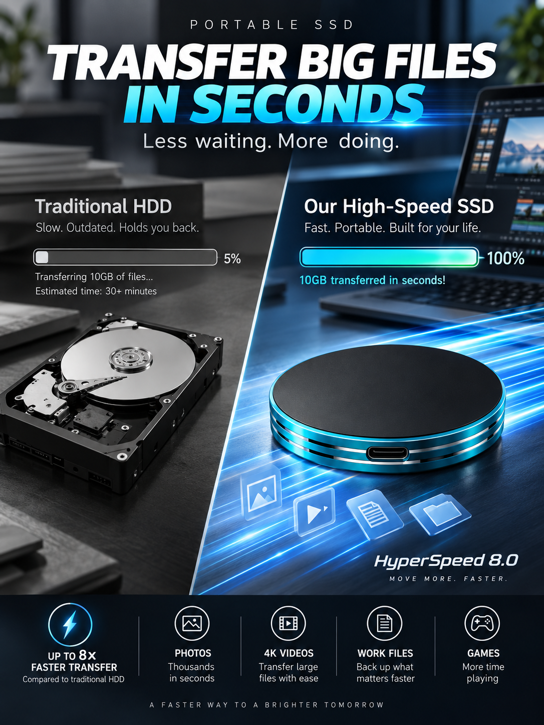 Magnetic Anti-Lost Portable SSD External Solid State Drive
