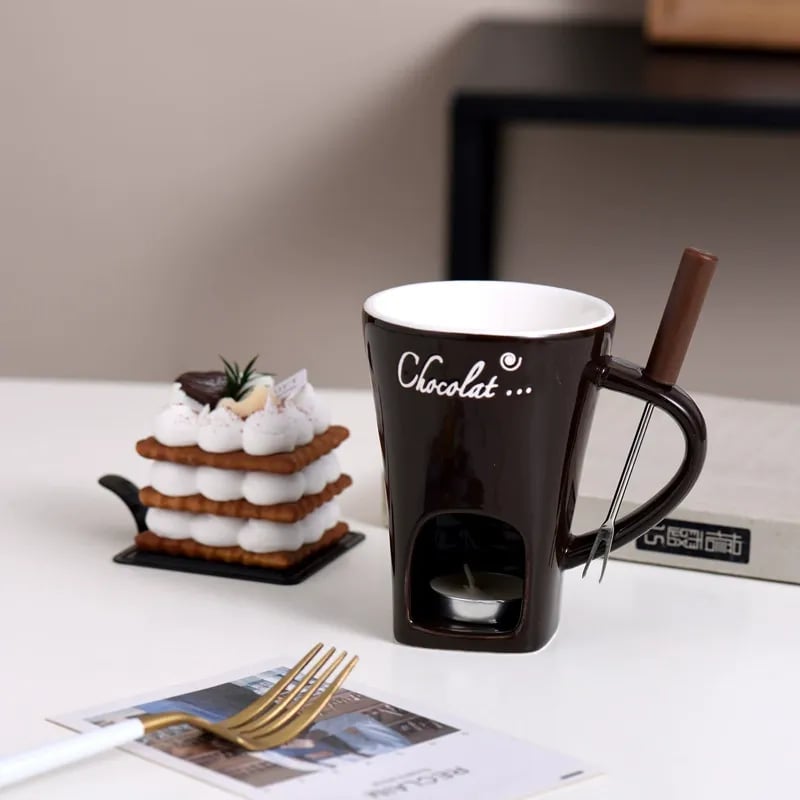 🎁Last Day Promotion 49% OFF🔥🍫 Handmade Chocolate Melting Mug – The Cozy Fondue Experience