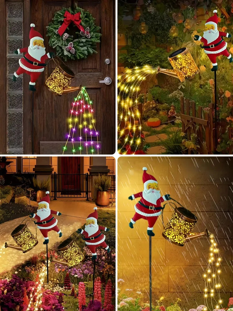 🔥Special Christmas Offer!🎄New Santa Claus Lantern Solar-Powered Light-Up Hollowed-Out Water Bottle