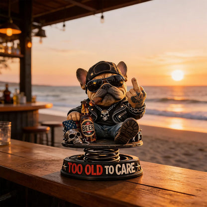 Grumpy “Too Old to Care” Bobblehead – Fun Spring-Loaded Car Dashboard Decor