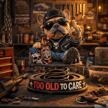 Grumpy “Too Old to Care” Bobblehead – Fun Spring-Loaded Car Dashboard Decor