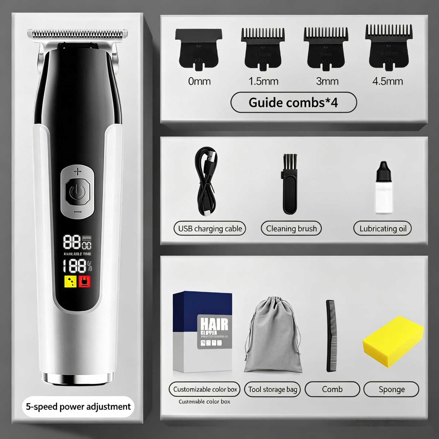 🔥Limited-Time Sale-50% OFF | Household Digital Display Professional Electric Hair Clipper Set