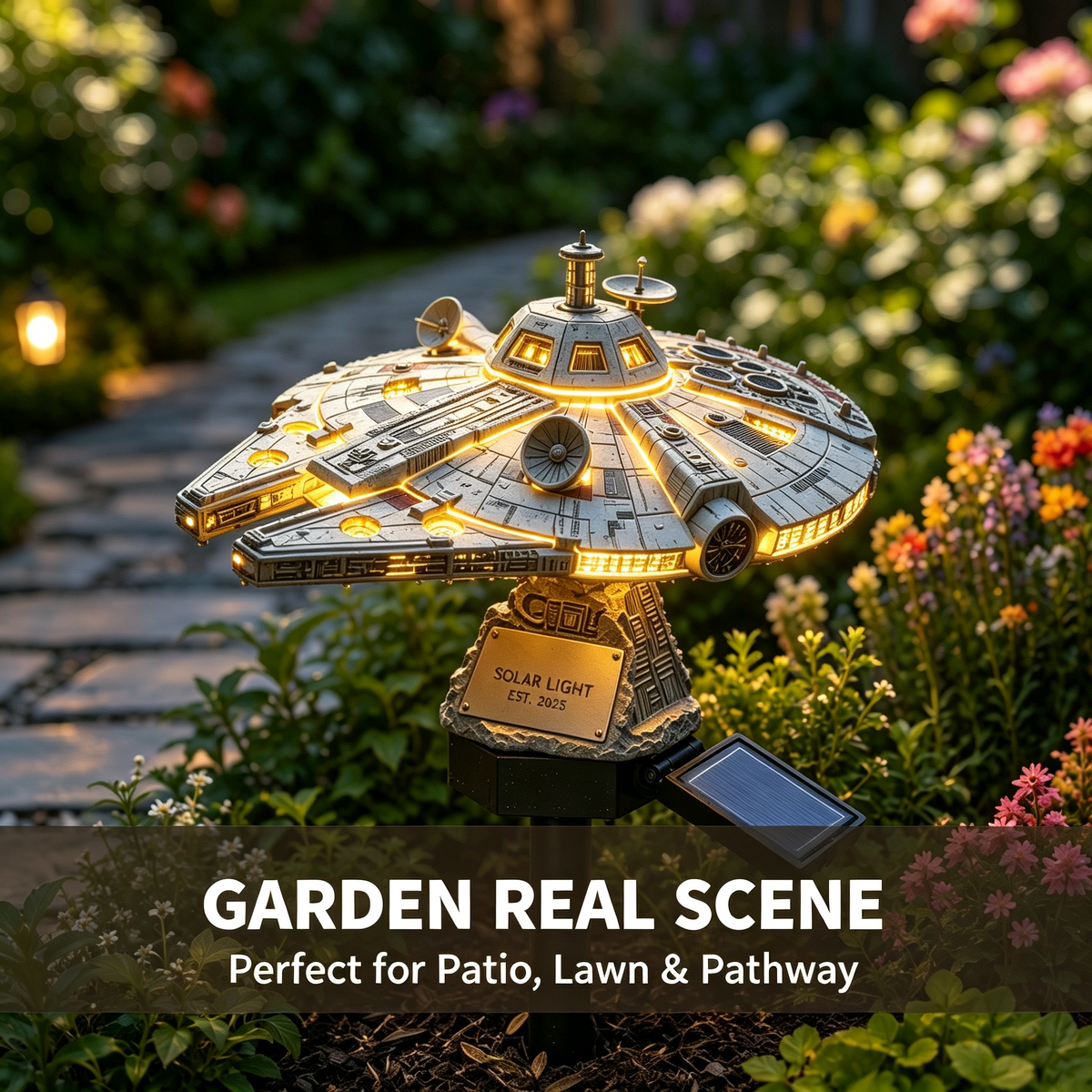 🌟60th Anniversary Enterprise NCC-1701 Solar Garden Light